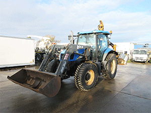 REF 11 - 2009 New Holland T6030 Tractor with hedge cutter for sale